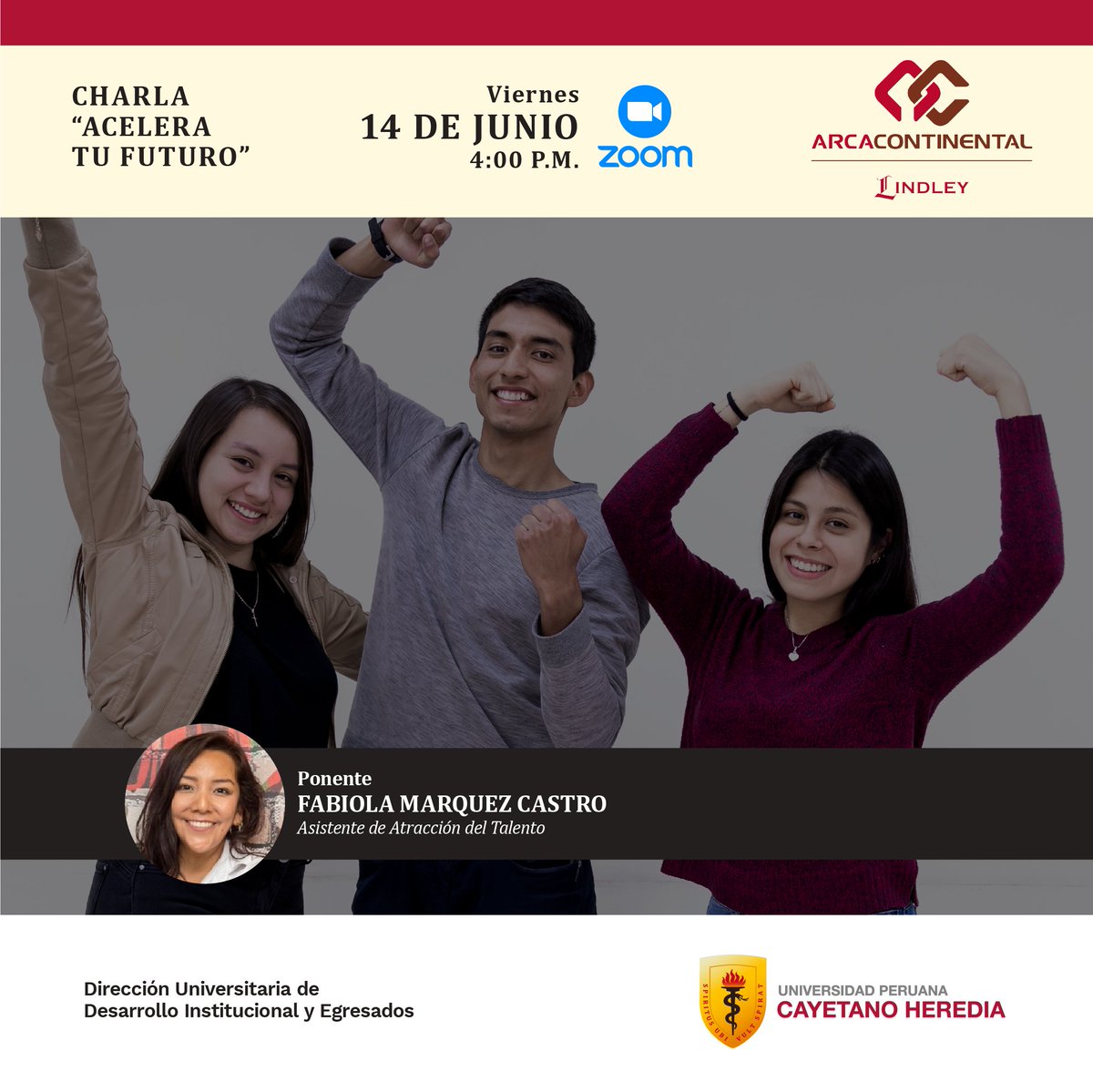 ¿Estás en los últimos ciclos de tu carrera? Participa de la charla informativa que te brindará el equipo de ARCA CONTINENTAL PERÚ.

 🗓️ Viernes 14 de junio
 🕑 4.00 pm

📌 Regístrate aquí: forms.gle/cEHprDrMosGAAt…
📌 Mayor información: bolsatrabajo@oficinas-upch.pe