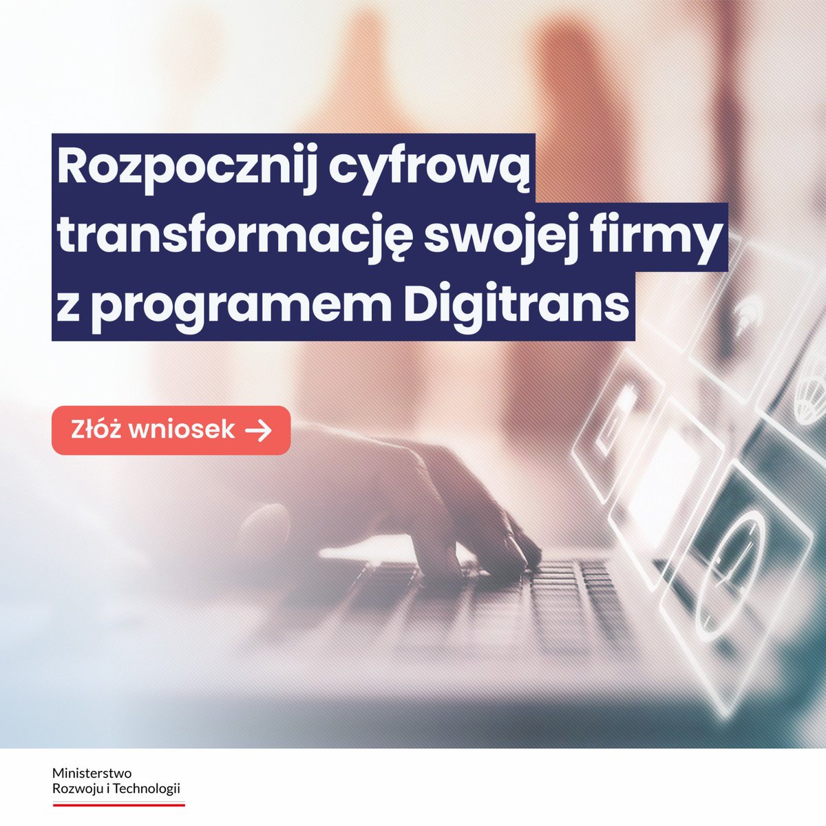 Prowadzisz przedsiębiorstwo i chcesz je unowocześnić? Rozpocznij cyfrową transformację swojej firmy z programem #Digitrans! 💼
Zyskaj do 30 tys. zł wsparcia m.in. na szkolenia, licencje i oprogramowanie czy doradztwo we wdrażaniu technologii cyfrowych. 💻
Zgłoś