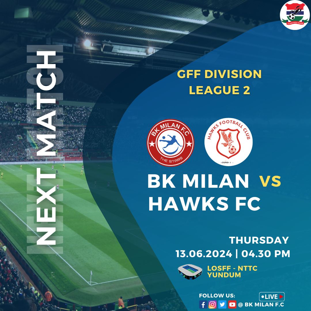 ColleyStarsFC's tweet photo. NEXT UP! 

The Stars will host Hawks FC at the LOSFF in Yundum in another promotional battle. 

The Stars aim to get the better of the league leaders and reignite their own pursuit for promotion. 

#BKMilanFC #TheStars #Hawks #Gambia #GFF #league #football https://t.co/VIj4tVS1Sl
