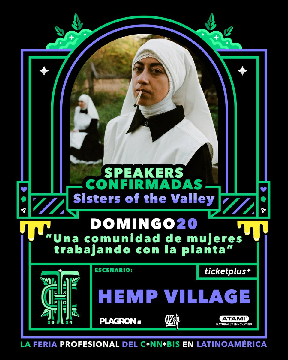 thcexpocl's tweet photo. Estamos encantados de anunciar a las nuevas speakers confirmadas para la tercera edición de THC Expo: ¡las increíbles Sisters of the Valley! 🌙👩‍🌾✨ https://t.co/Ba0opoRdty