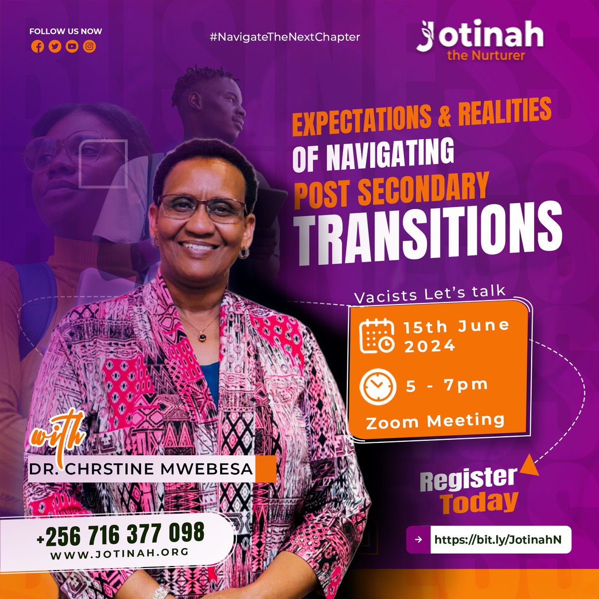 cmwebz's tweet image. Join us this Saturday for an informative session. Follow this link bit.ly/JotinahN to register.

#NavigateTheNextChapter