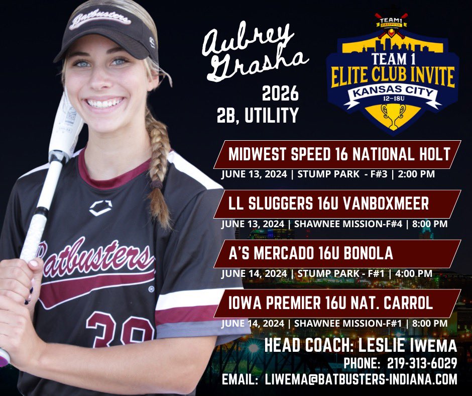 aubreygrasha38's tweet photo. Batbusters Iwema is heading to Kansas City this weekend! We would love for you to come check us out! @Batbusters_IN https://t.co/ZK1IbfBIY4
