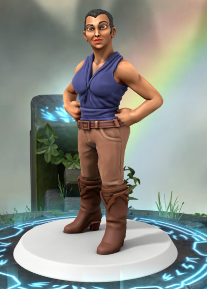 CriticalMassRW's tweet photo. Finally, we have the heroine, Arbiter Aneesha Neveres. She hails from Karonta where her parents are the ruling Archmages. She travels around with her Guardians to take out monsters others don't have the power to harm. https://t.co/BonToLfQ6W