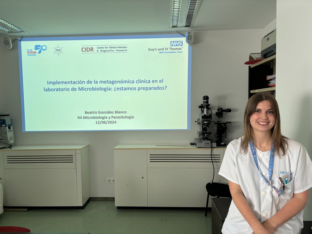 Micro_H12O's tweet photo. Hoy nuestra R4, @acanthamobea, comparte su experiencia en el CIDR de Londres y nos invita a reflexionar sobre la implementación de la metagenómica en el laboratorio de Microbiología en su última sesión como residente. https://t.co/OCFTlq0Goi