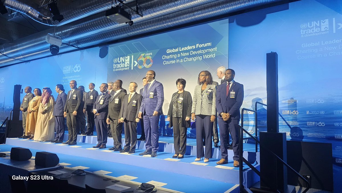 Honoured to represent #Gambia at the Global Leaders Forum marking UNCTAD’s 60th Anniversary in Geneva. The Gambia has now moved from the fringe to the core in global politics and playing a leading role in shaping global agenda thanks to the strong leadership of <a href="/BarrowPresident/">President Barrow</a>.