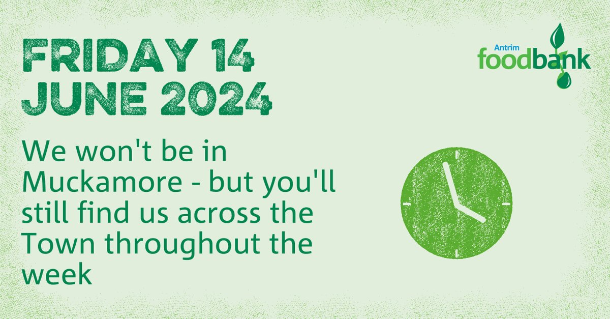 We won't be at #Muckamore this Friday, but you'll still find us across the Town throughout the week... antrim.foodbank.org.uk/locations/