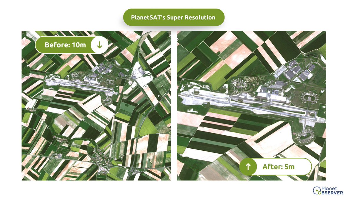 Next stop: Champagne cultivated fields in eastern France! 🌾

Witness how our new AI-enhanced 5m satellite imagery enhances details in agriculture areas.

Stay tuned for more insights!

#satelliteimagery #EarthObservation #Sentinel2 #AI