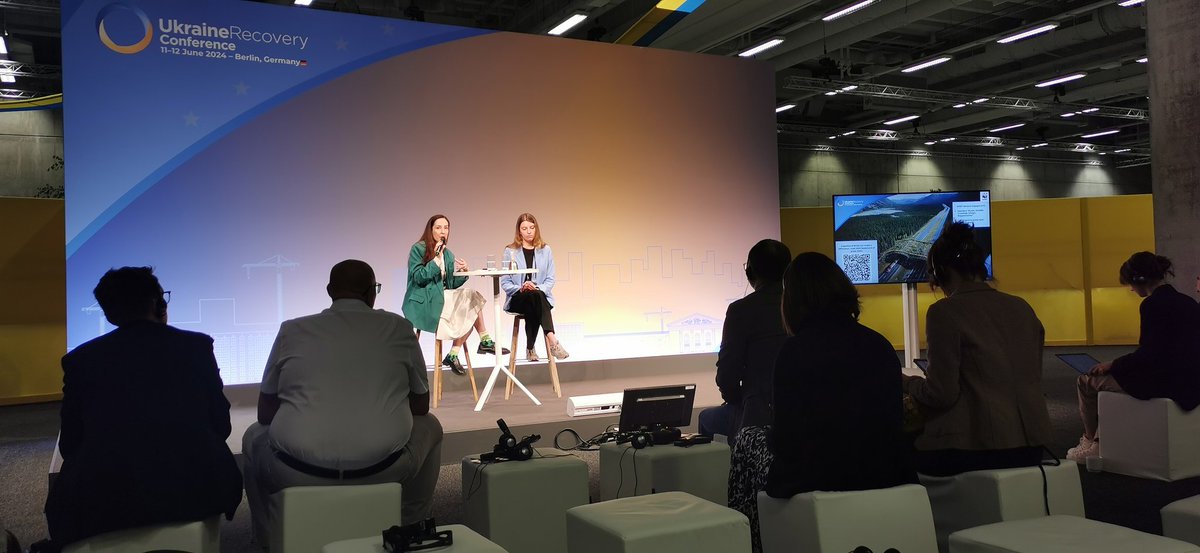 IreneLucius's tweet photo. @WWF_Ukraine colleague Valeriia Kolomiiets talking at #URC24 about the power of green NGO engagement in Ukraine's recovery, e. g. biodiversity-proofing roads https://t.co/C8zVTRT0oR