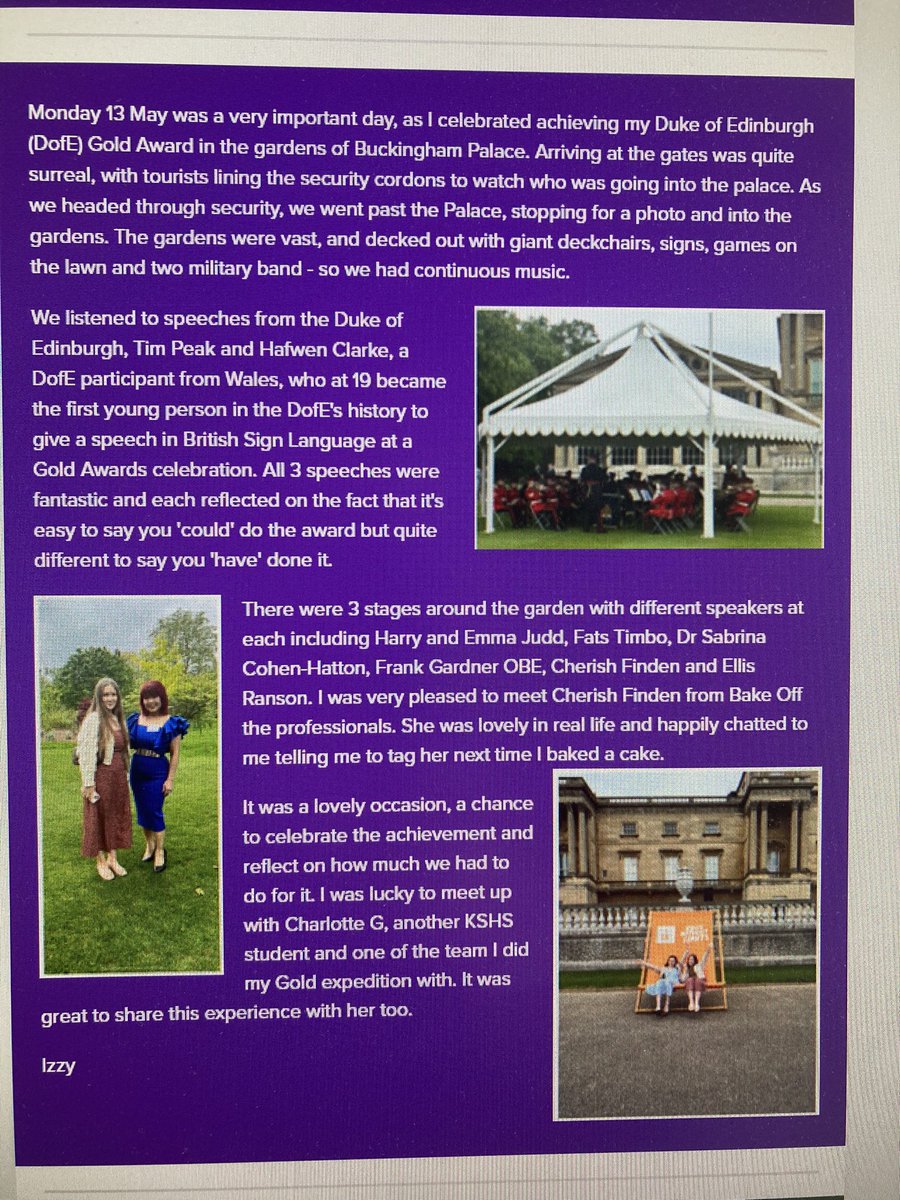 DofE_JennyMac's tweet photo. Always heart warming to receive emails like this, thank you and well done Will, Hannah and Izzy @KSHSSA #DofE #Youthwithoutlimits https://t.co/J8t1uDWZNX