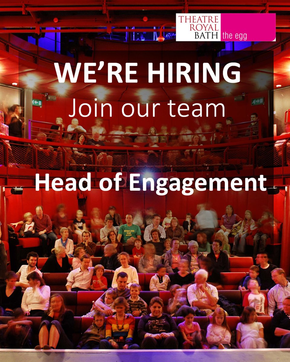 Theatre Royal Bath (@theatrerbath) on Twitter photo (1/2) 🌟 THE EGG THEATRE IS HIRING - HEAD OF ENGAGEMENT 🌟
🎭 <a href="/theeggbath/">the egg theatre</a> are looking for the right person to lead the trailblazing work of the Engagement team and their education, participation and outreach projects.
⏰ The application deadline is fast approaching... (1/2) 🌟 THE EGG THEATRE IS HIRING - HEAD OF ENGAGEMENT 🌟
🎭 <a href="/theeggbath/">the egg theatre</a> are looking for the right person to lead the trailblazing work of the Engagement team and their education, participation and outreach projects.
⏰ The application deadline is fast approaching...