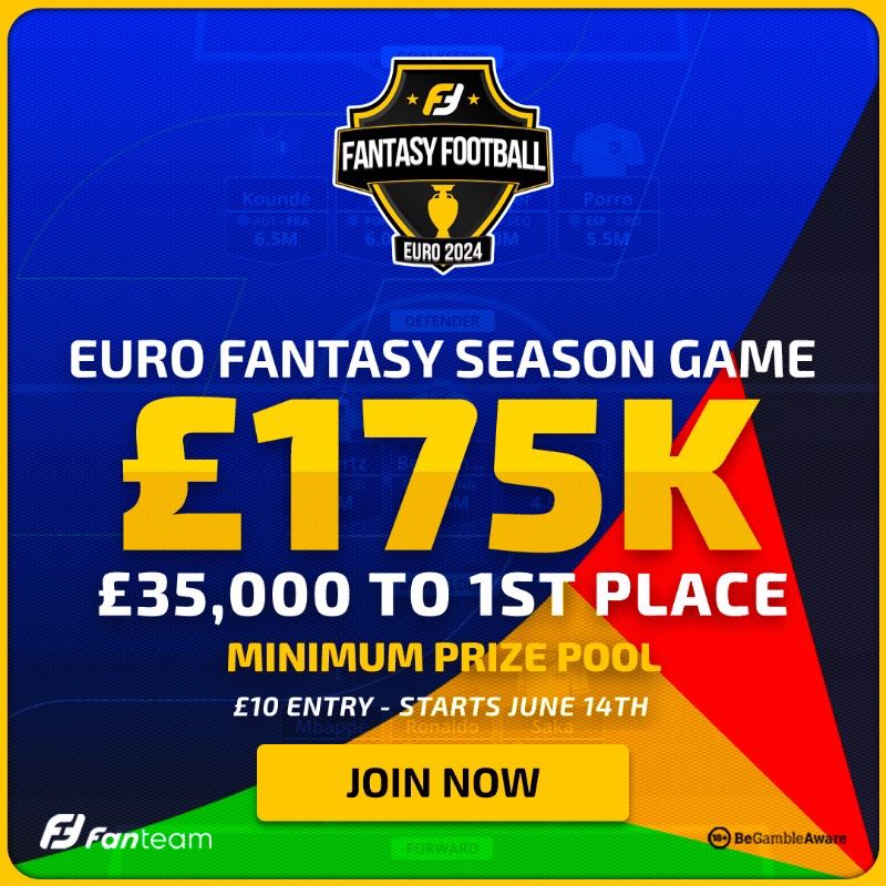 allaboutfpl's tweet photo. 🤩💰Euro Fantasy Season Game Giveaway

▫️Follow @FanTeamOfficial
▫️Repost &amp; Like this💪
▫️Comment your Fanteam ID👇

One winner will get a free ticket to the £175K game!

Join➡️ https://t.co/ZGQuDokfyB

New users get a free entry to the Euro game with a min deposit of £10✅

#ad https://t.co/asnLcpicWC