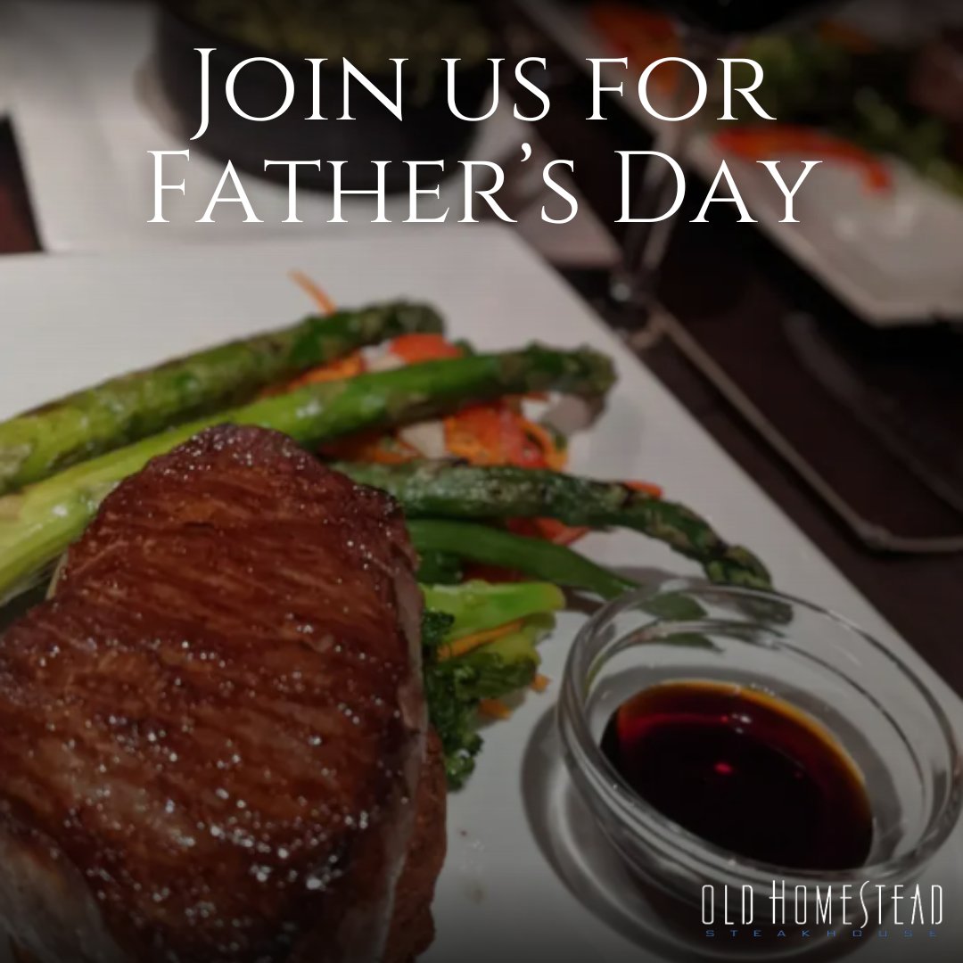 Our award-winning dishes are the perfect addition to your Father's Day plans. Treat Dad to cuts of the highest quality USDA prime dry-aged beef, handcrafted drinks, and mouth-watering desserts!
#fathersday #Fathersday2024 #fathersdayideas #fathersdaymeal #steakhouse #oldhomestea