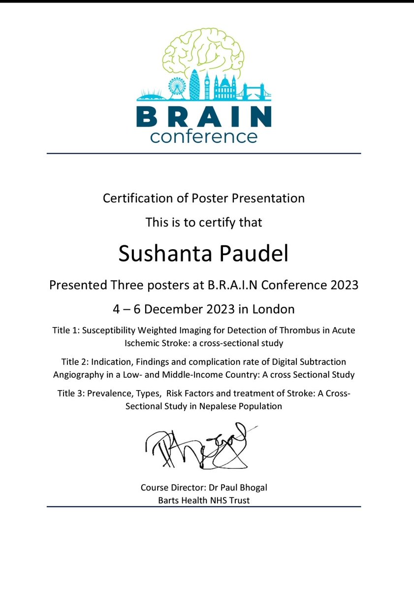 Mr. Paudel (@mrpaudel_) on Twitter photo I'm thrilled to have had the opportunity to present a poster at the BRAIN conference in 2023. Wishing everyone a successful BRAIN conference in 2024! Thank you so much for this opportunity <a href="/dr_phuyal/">Dr.Subash Phuyal</a> sir , <a href="/drpaulbhogal/">paul bhogal</a> sir .
<a href="/brainconferenc1/">BRAIN Conference</a> I'm thrilled to have had the opportunity to present a poster at the BRAIN conference in 2023. Wishing everyone a successful BRAIN conference in 2024! Thank you so much for this opportunity <a href="/dr_phuyal/">Dr.Subash Phuyal</a> sir , <a href="/drpaulbhogal/">paul bhogal</a> sir .
<a href="/brainconferenc1/">BRAIN Conference</a>