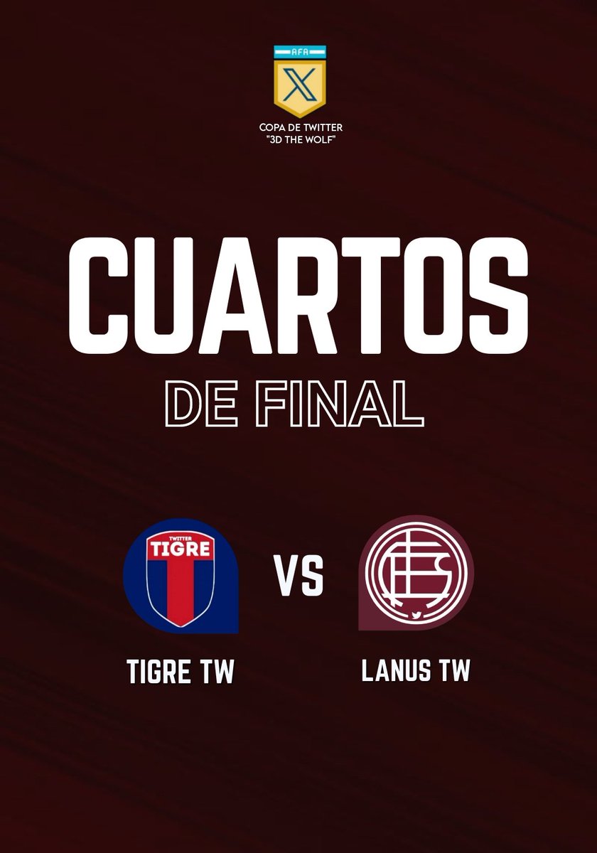 LanusTwfc's tweet photo. Rival definido para los cuartos de final de la @LigaArgDeTw 🏆
Nos volvemos a ver @TigreTw_
#VamosLanus🇱🇻 https://t.co/VrVK2pQgQq
