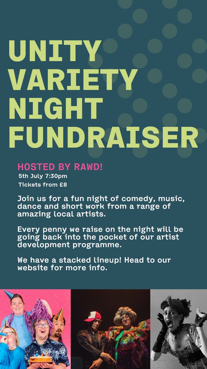 We are thrilled to announce our Variety Night Fundraiser 🎉

We have an incredible lineup of artists and a mission to raise as much money as possible for our talent development programme.

Whats not to love?! 

🎟️: unitytheatreliverpool.co.uk/whats-on/unity…