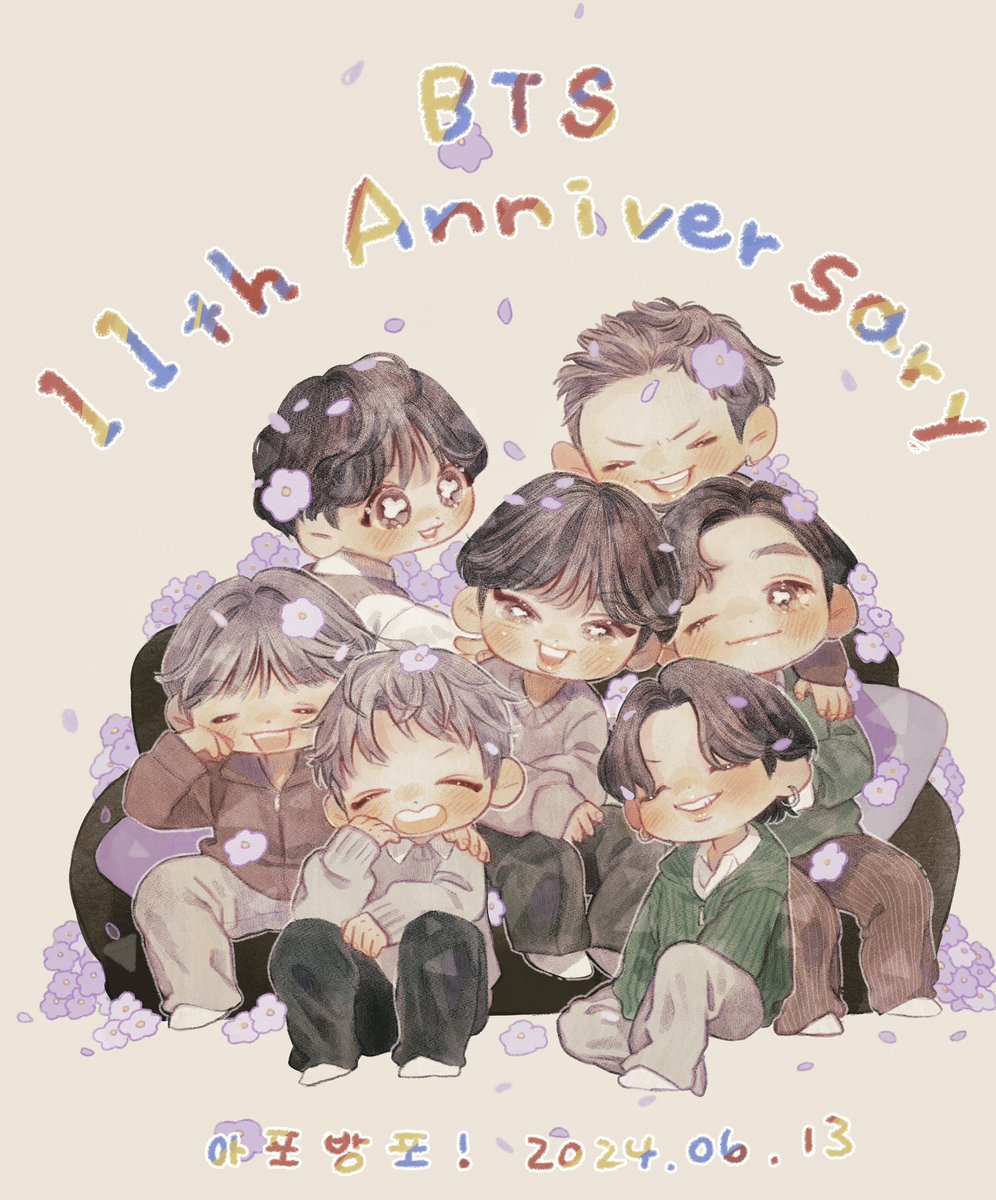 mememenmi95's tweet image. 💜💜💜🐨🐹🐱🦄🐣🐯🐰💜💜💜
#BTS11thAnniversary
 #btsfanart