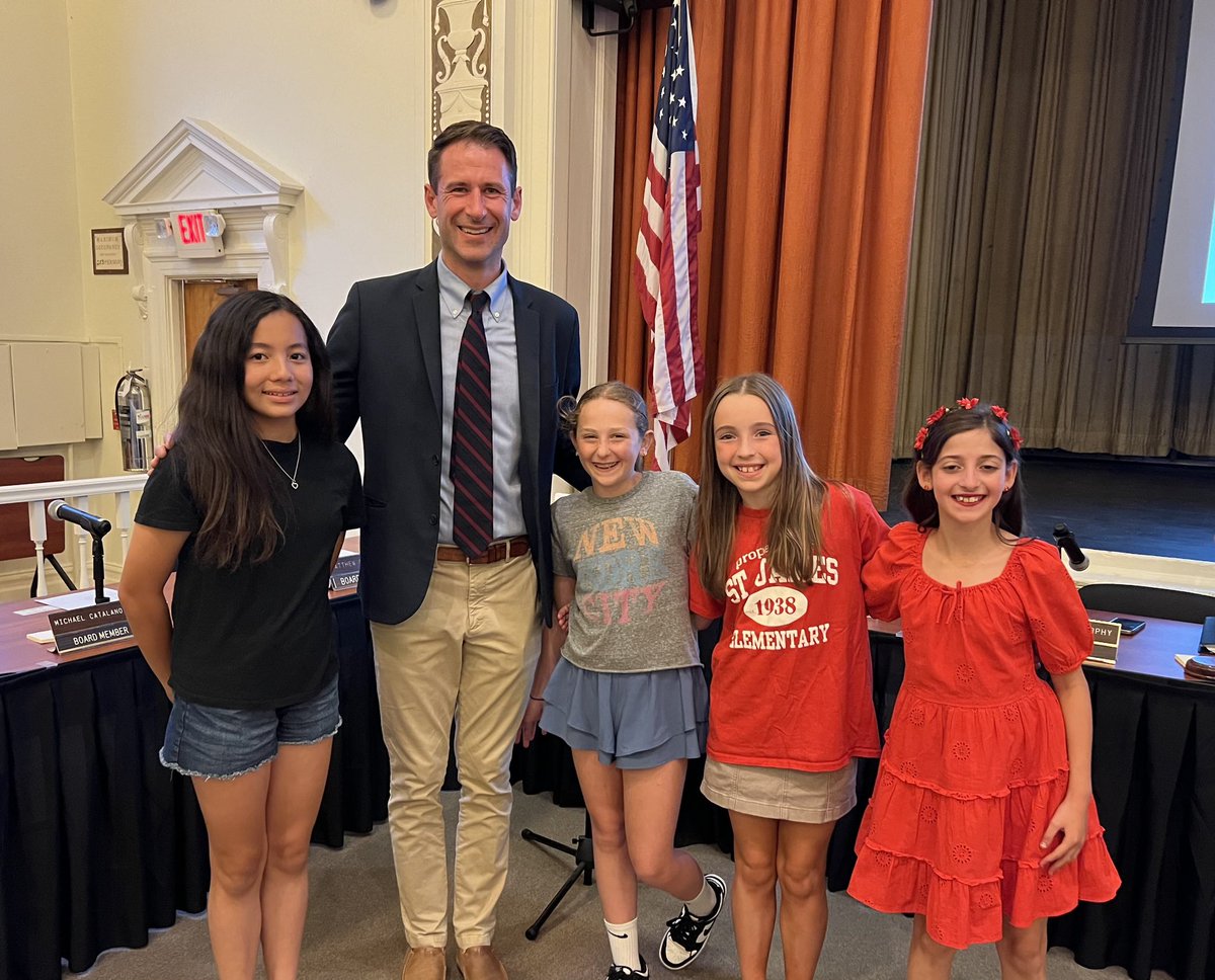 At last night’s BOE meeting, the board thanked our new SCSD tenure recipients, retirees, and students from 
St. James Elementary who recited the Pledge of Allegiance.
#BELIEVE