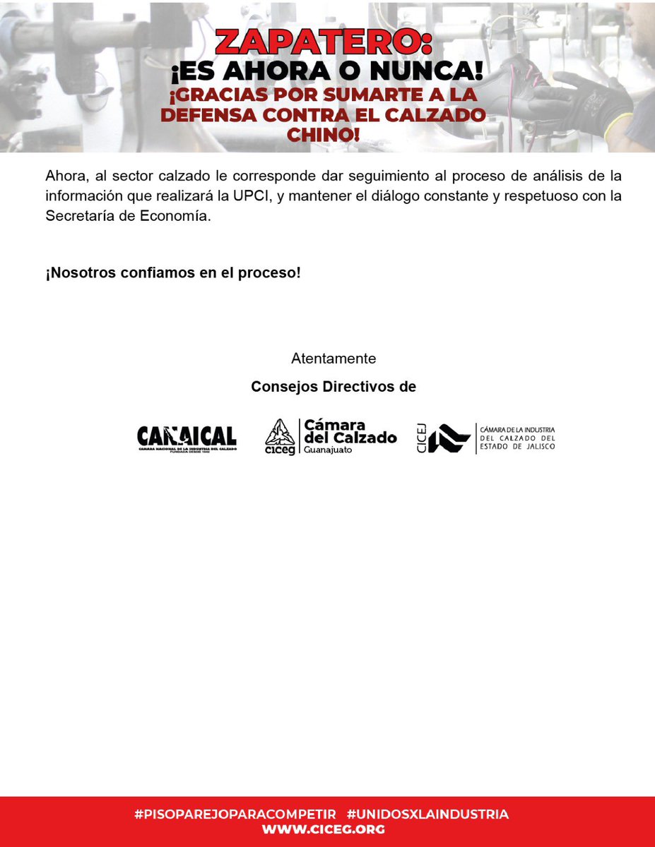 Cámara del Calzado tweet media