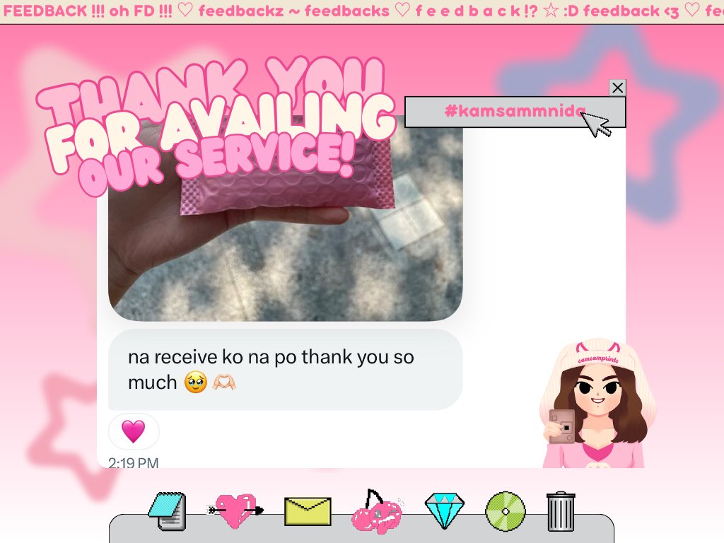 sammprints's tweet photo. ୨♡୧ . . #kamsammnida ☆

thank you for availing and trusting us ! ~ https://t.co/i5r1vss919