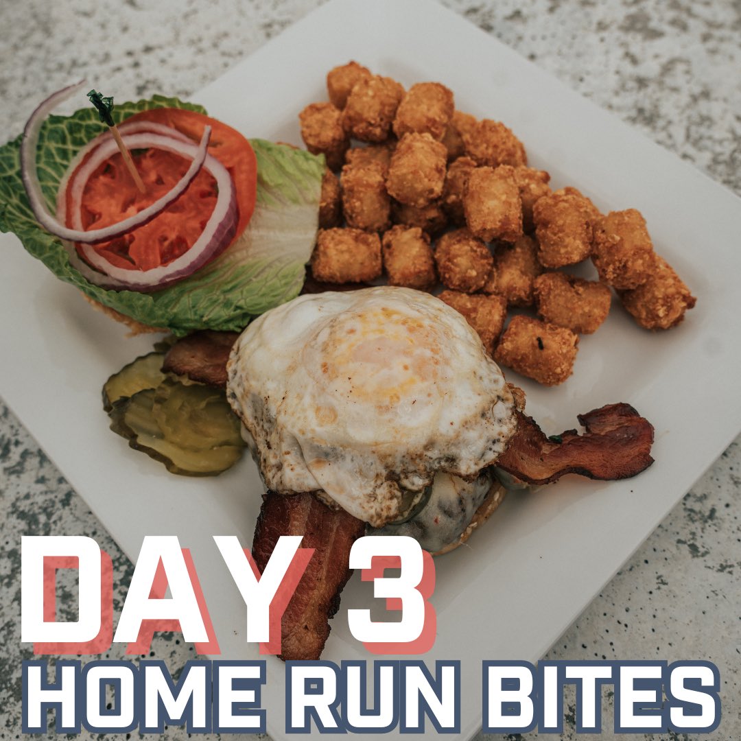 hurrdatsportbar's tweet image. Our Cockadoodle-Moo Burger is next up on our 7 Days of Home Run Bites! A fresh beef patty is stacked with bacon, pepper jack cheese, jalapeños, spicy aioli, lettuce and a fried egg on a sesame bun. This is what ballpark dreams are made of!

#HDSB #OMA #omahanebraska #omahafoodie