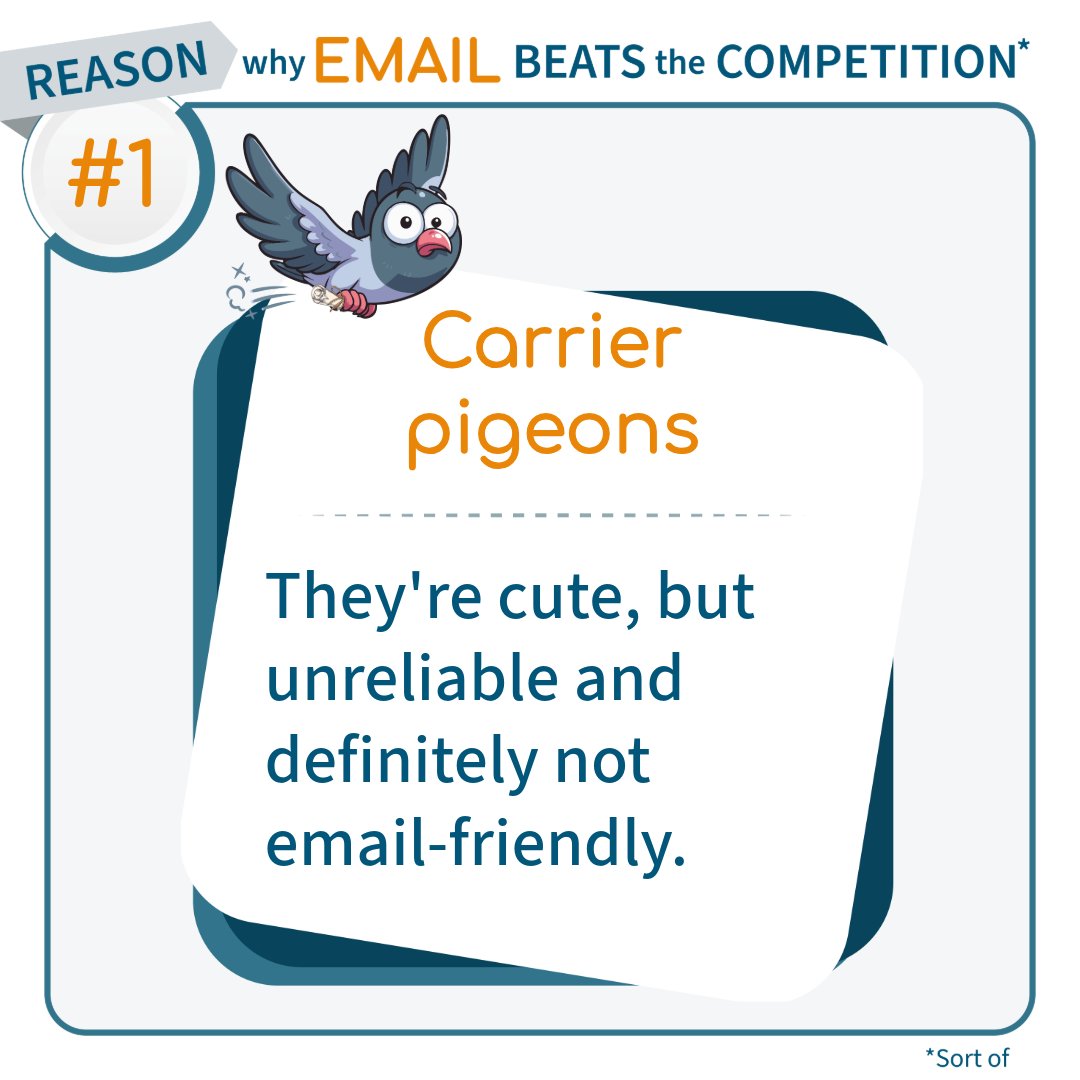 EchoFetch's tweet photo. #1 Carrier Pigeons: They're cute, but unreliable and definitely not email-friendly.
Ready to upgrade your communication game? Visit https://t.co/GAI3vsvmKk and see why email is the ultimate choice! 🚀📧 #EmailWins #UpgradeYourComm #funnyoffice https://t.co/48MiRXVJHf
