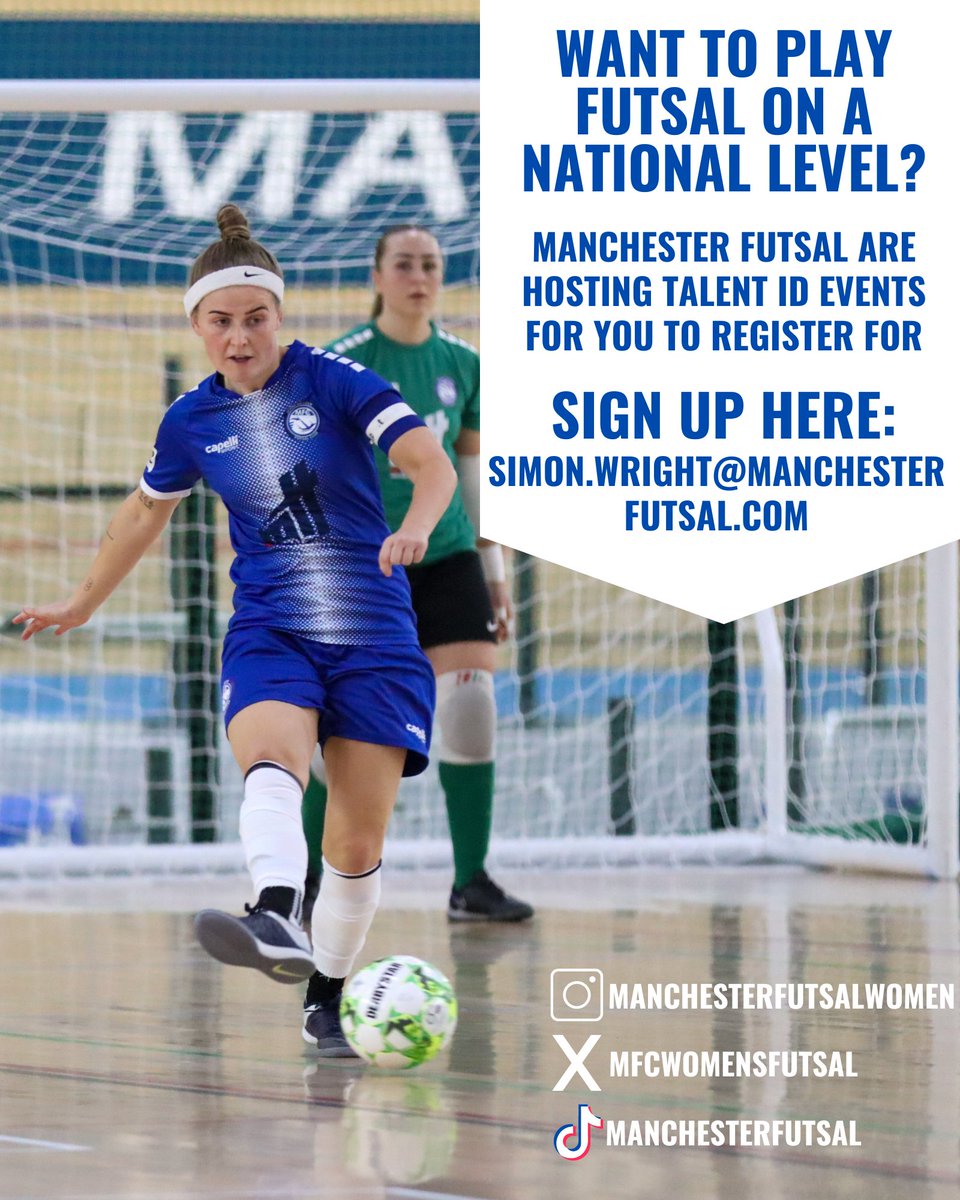 PRE-SEASON: <a href="/MFCWomensFutsal/">MFCWomensFutsal</a> are looking for new players to join us for the 24/25 <a href="/FA_NFS/">FA National Futsal Series</a> season. Drop us a line if you're ready to take to the court and represent Manchester.