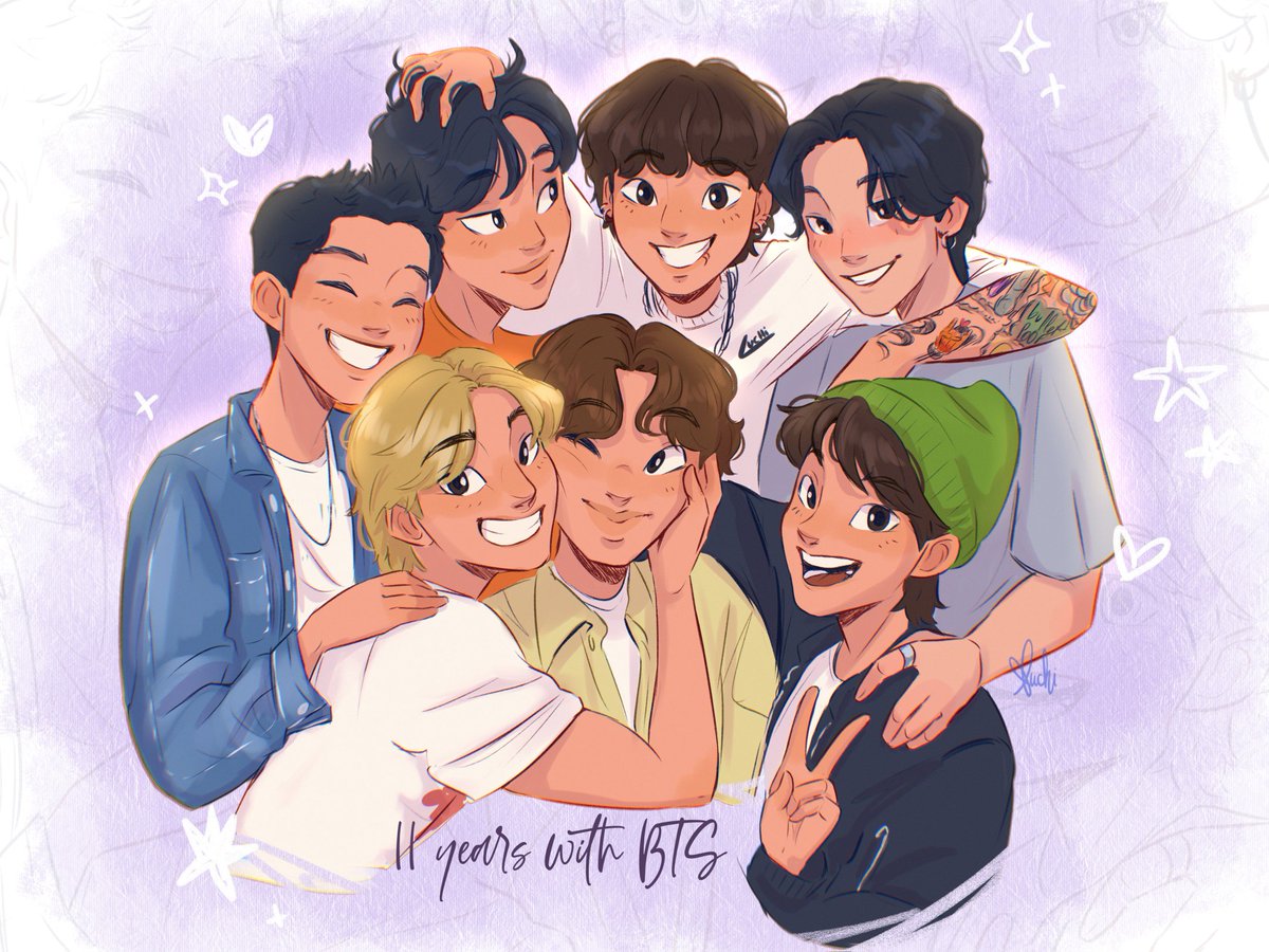 luchijjk's tweet photo. Happy BTS 11th anniversary!!!! 🥹💜 
#bts11anniversary #festa2024 #fanart https://t.co/73FjMDGSGB