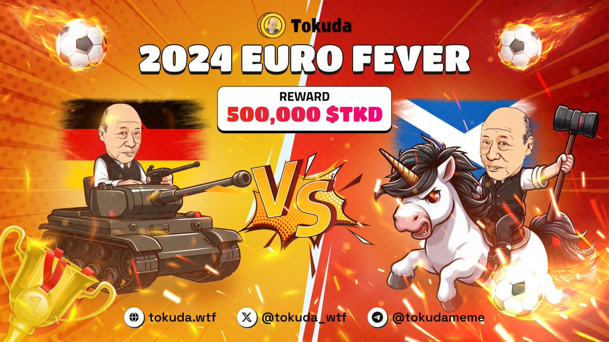 tokuda_wtf's tweet photo. ⚽️ EURO FEVER WITH #TOKUDA: Predict the Score and Win 500,000 $TKD! ⚽️
🇩🇪 Germany vs. 🏴 Scotland
🔥 Are you a fan of the German Tank or simply a huge sports enthusiast? Join #Tokuda in predicting the score of the Euro 2024 opening match between
🇩🇪 Germany vs. 🏴 Scotland for a chance to win 500,000 $TKD.
🔴 Prediction period: 01:00 PM (UTC) 12th June - 07:00 PM (UTC) 14th June
👑 Steps to participate:
1️⃣ Follow #TOKUDA on Twitter
➡️ HERE (https://t.co/TBH8ronLxW)
2️⃣ Add and Invite 3 friends to #Tokuda Chat group
➡️ HERE (https://t.co/OXzEWKWKsf)
3️⃣ During the prediction period:
Please comment on the correct score of the Germany vs. Scotland match in the Tokuda Chat (https://t.co/OXzEWKWKsf) with the hashtag #TKDEuro2024 and mention the usernames of the 3 friends you invited.
➡️ Example: #TKDEuro2024 Germany 5-0 Scotland @Morgan_BNB @PhoenixDrake739 @Ace_Chill
👑 Contest Rules:
- Each person can only make one prediction via text and editing is not allowed.
- The user who predicts correctly and fastest will receive 500,000 $TKD.
- The user must complete 3 steps, and the comment matches the Germany vs. Scotland result on June 15th, 2024.
🔔 The announcement of the winner will be made at 11:00 AM (UTC) on June 16th, 2024 on Tokuda's Channel. (https://t.co/L51cOVOA4m)
☀️ Make your mark on Euro 2024! Predict the score, invite your friends, and win with #TOKUDA! ☀️
#TOKUDA #Crypto #memecoin #TKD #HiddenGem #X1000GEM #memetoken #GameFi #Trading #NFT