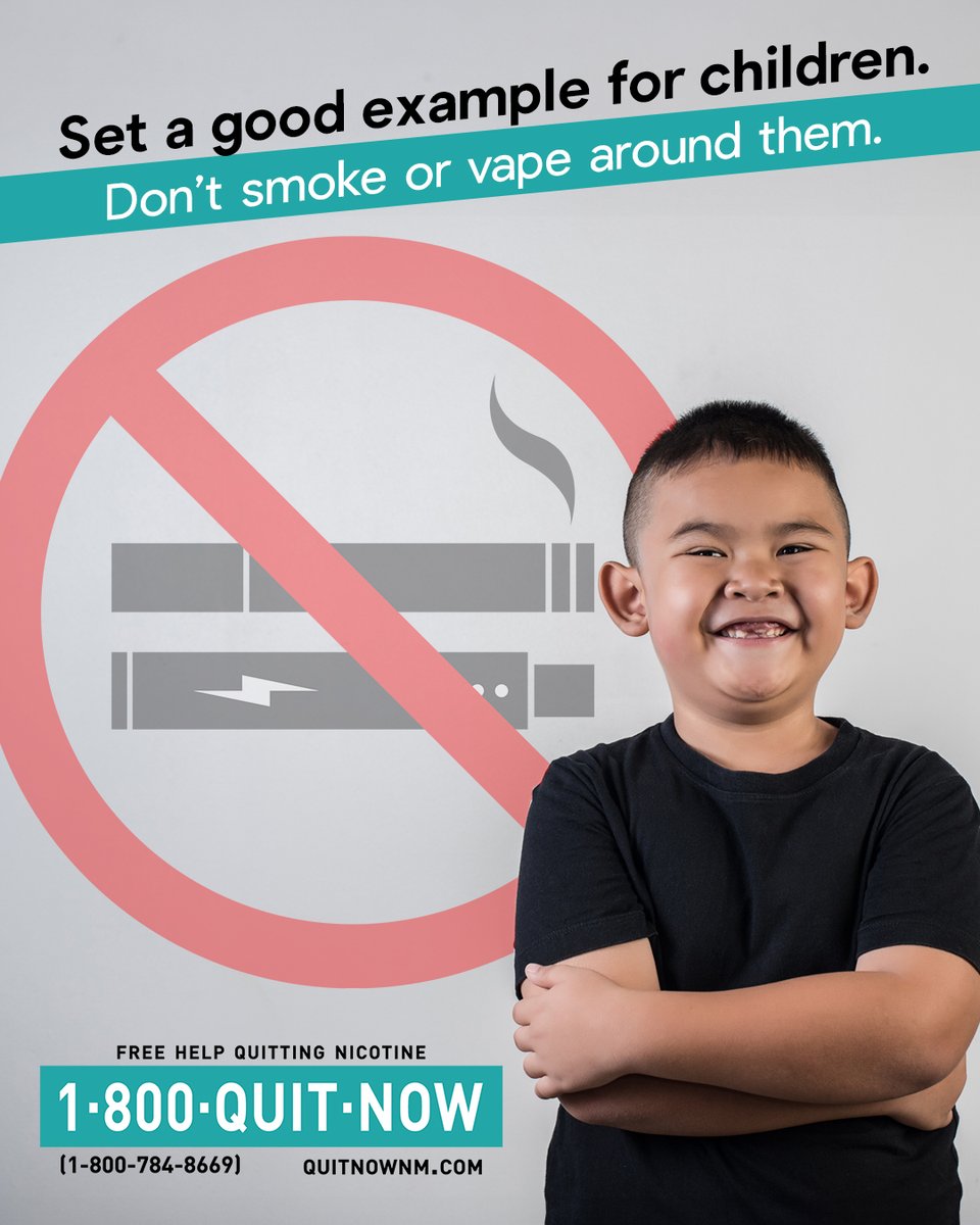 quitnownm's tweet photo. Quitting #smoking is a great example to set for kids and protects your family and friends from the dangers of #secondhandsmoke.

#smokefree #vapefree https://t.co/RnxsulEIPM