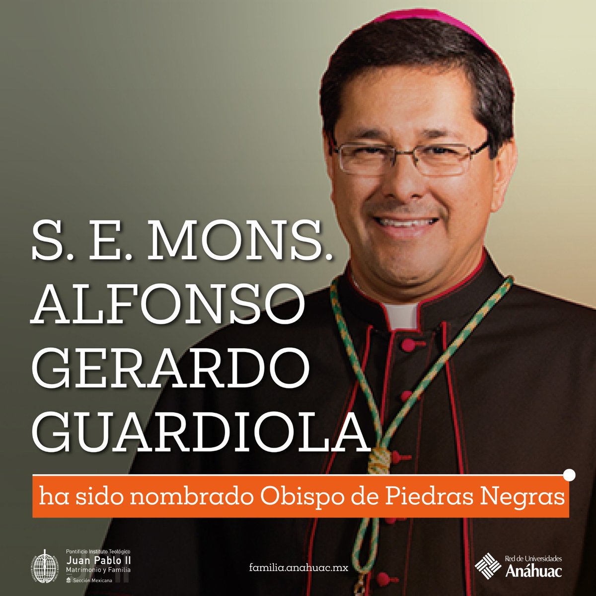 IJuanPabloII's tweet photo. El Pontificio Instituto Teológico Juan Pablo II, felicita a @monsalfonso por su nombramiento como Obispo de la Diócesis de Piedras Negras. 

Encomendamos su misión a San Juan Pablo II y la Virgen de Fátima. 

#SomosFamilia https://t.co/zDlmKxI3KZ