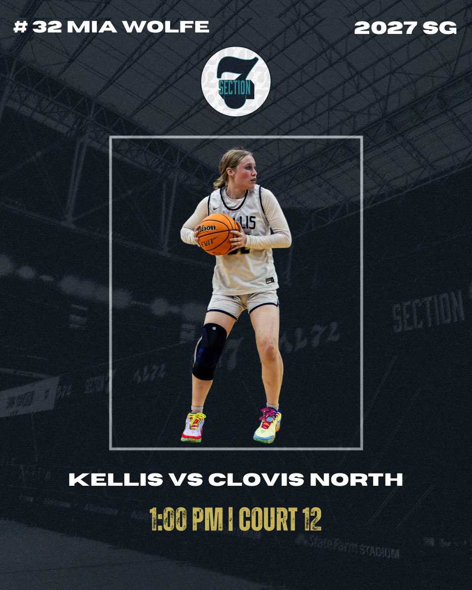 Section 7 is almost here! The Kellis Cougars are excited to take the stage in the AZ Family Bracket this Friday.

Check out c/o 2027 SG Mia Wolfe this Friday at 1:00pm on Court 12. 

Tickets here: url.us.m.mimecastprotect.com/s/tZHPC4xqEltj…