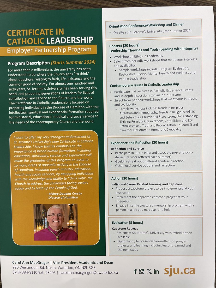Tamara Nugent (@tamaralnugent) on Twitter photo Meeting with the Catholic Partners for the <a href="/DioceseHamilton/">Diocese of Hamilton</a>. Check out this meaningful Certificate in Catholic Leadership being launched <a href="/StJeromesUni/">St.Jerome's University</a> sju.ca #CalledToServe Meeting with the Catholic Partners for the <a href="/DioceseHamilton/">Diocese of Hamilton</a>. Check out this meaningful Certificate in Catholic Leadership being launched <a href="/StJeromesUni/">St.Jerome's University</a> sju.ca #CalledToServe