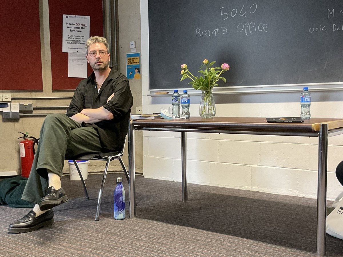 CarlowUMFA's tweet photo. @CarlowUMFA is always delighted to have #poet, #novelist, and dear friend of the program @seanehewitt speak at the #dublin residency @tcddublin. His upcoming book, ‘Open, Heaven’ will be available for preorder soon!

intro’d to students by #Irish #poetry mentor, #JeanOBrien https://t.co/WWCJbwALGB