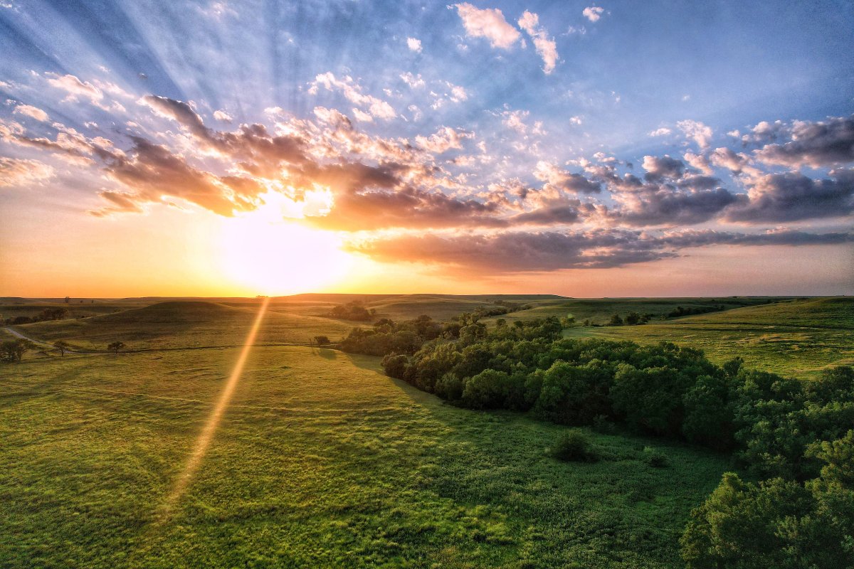 The tallgrass prairie in Kansas is one of the last native   landscapes in America. Admire its natural beauty for yourself when you drive  the 47-mile Flint Hills National Scenic Byway.  #ToTheStarsKS
travelks.com/things-to-do/b…