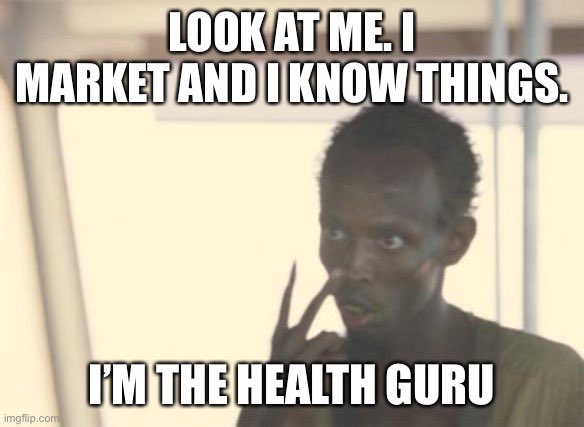 PUMPINGSHARK's tweet photo. Look at me.
I market and I know things.
Iβm the health guru okay.
#memes #gymmemes #fitnessmemes #meme #carnivorediet #ketodiet #healthmeme #gym #fitness #gymmeme #ketomeme #ketomemes #carnivorememe #carnivorememes https://t.co/lm7Rv2a6Sx