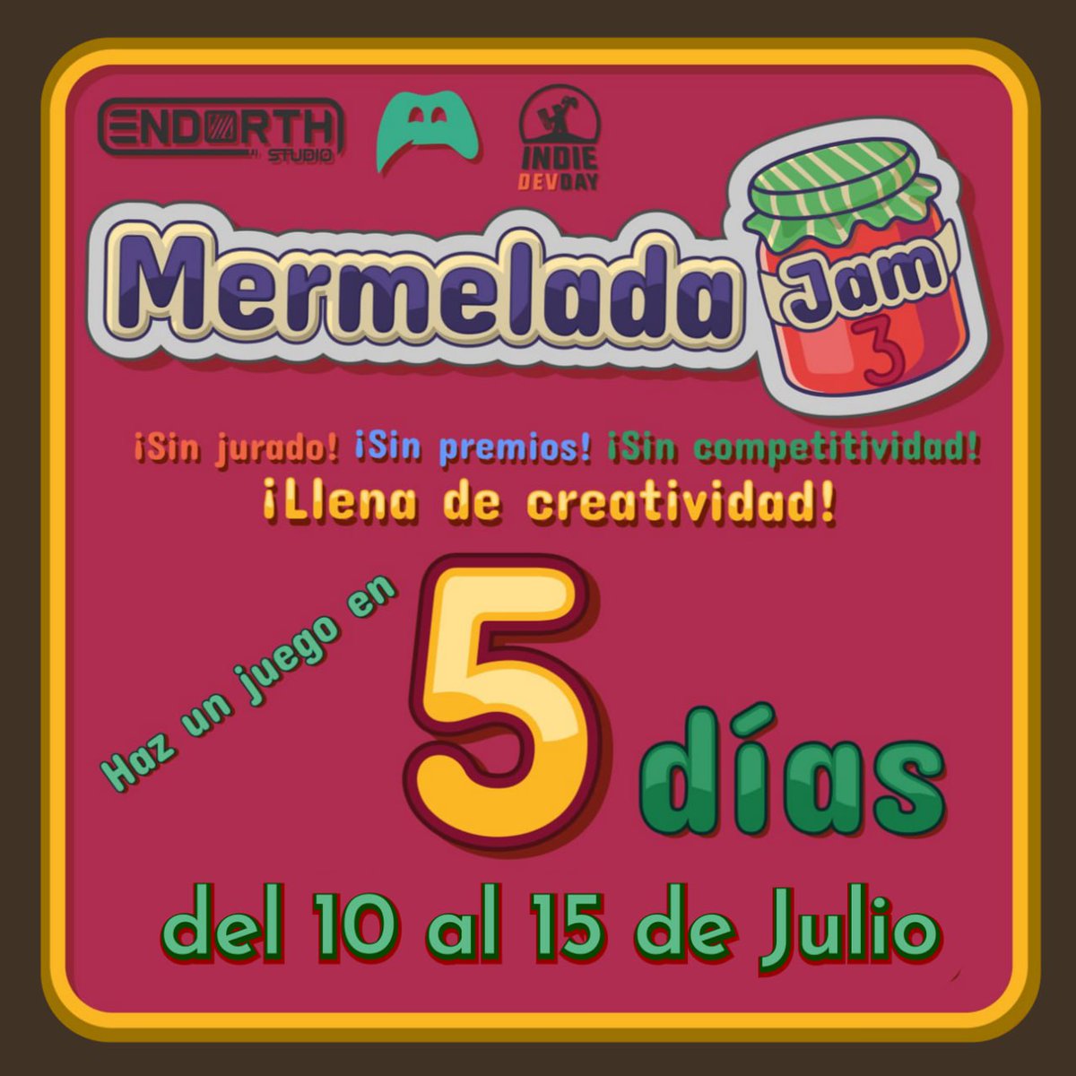 spaingamedevs's tweet photo. ¡Anunciamos la #MermeladaJam3! 🍯🎮

La 3ª edición de la Jam, donde se mezclarán 3 Ingredientes para crear el juego más delicioso en 5 días 😋

📅 10 al 15 de Julio, online
🌼 Sin presión ni premios, a tu ritmo
🫂 Enfocada en la creatividad y comunidad

¡Inscríbete ya! 🔗⬇️ https://t.co/kLizAu5r4p
