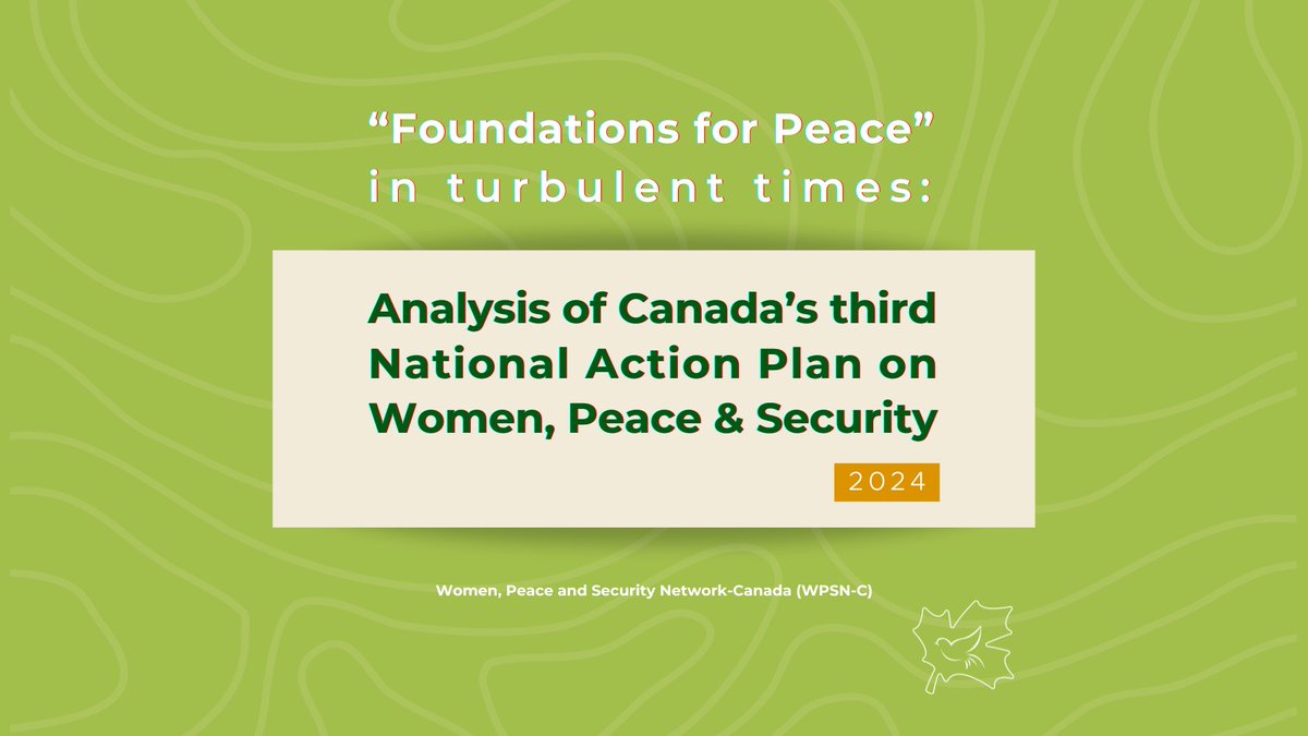 WPSNCanada's tweet photo. It's live! 🟢

WPSN-C members' analysis of 🇨🇦's newest #NationalActionPlan on #WomenPeaceSecurity. 

12 diverse chapters outlining reflections &amp; recommendations of #CNAP3 and department action plans. Read more: https://t.co/17d6lXGPhz https://t.co/rrCktmjq74