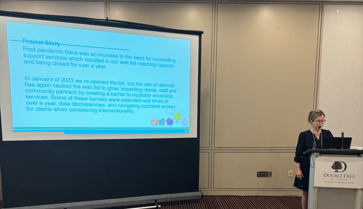 EQIP_ON's tweet photo. @WoodGreenDotOrg counselling team is sharing their successes and lessons learned related to the goal of reducing wait times at Report Back Day 2024!  @CMHAOntario @AMHOnt https://t.co/KsokzQ9TFr