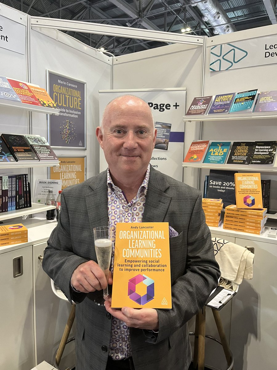 KoganPageHR's tweet photo. @ThatNelsonDude @talentenflore @NeilMullarkey @EmmaPeopleLab @CIPD .@AndyLancasterUK is enjoying the launch of ‘Organizational #LearningCommunities’ and signing copies at our stand right now.
Congratulations Andy! 🥂
@CIPD #FestivalOfWork https://t.co/Ho2pkEvvQg