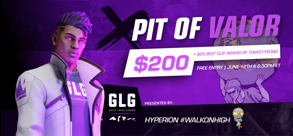 GLGamingLounges's tweet photo. 🚨2 HOUR WARNING!🚨

Only 2 hours away from tonight's $225 #PitofValor tournament!
😎Free Entry
💰$200 Top 4 
🎬$25 #WalkOnHigh Clip Competition
🏆Open To All Ranks!
🤝Sponsored By @HyperieSports &amp; @TonkeyyKong 

📝Grab your crew and sign up on @Battlefy: https://t.co/16Pmj24tYp https://t.co/OCr8E01NKf