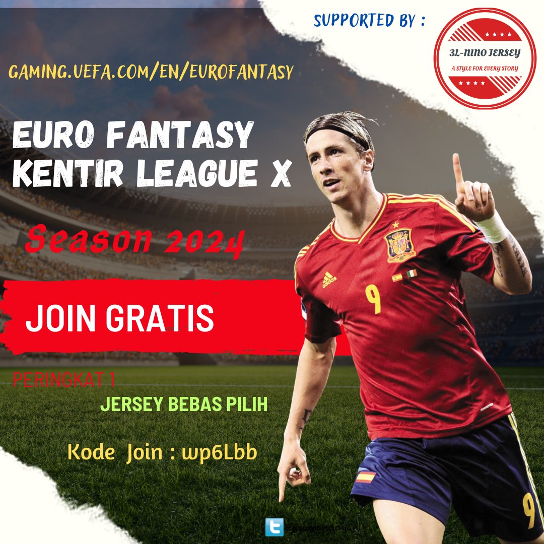 Afif813's tweet photo. EURO fantasy - Kentir League  X 

Hadiah Jersey GO klub/negara kesayanganmu (bebas pilih) untuk yang berhasil Juara.

Syarat 
- Reply nama tim kalian disini 
- follow Instagram @afif_8 (beserta bukti screenshot)

kode liga: wp6Lbb  
gas ramaikan cuy🔥 

#eurofantasy
#fantasyeuro https://t.co/h73iX6uE6o