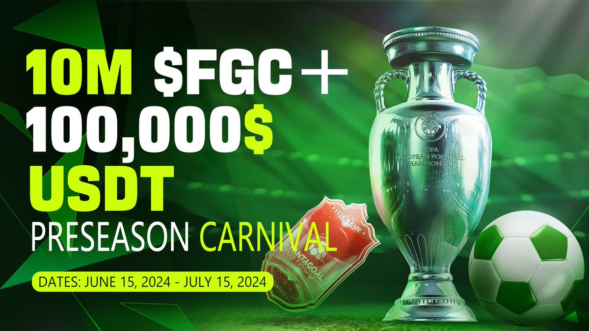 Fanta_Goal's tweet image. 🎉 EuroCup 10M $FGC + 100,000 USDT Prize Pool - Preseason Carnival #Giveaway! 🎉

📅 June 15 - July 15

🏆 10M $FGC Prize Pool
Earn scores with your GFFs from Euro Cup events. The top 100 players share a 10M $FGC prize pool, with the top player winning up to 1M $FGC! 🔥

⚽️ Fun…