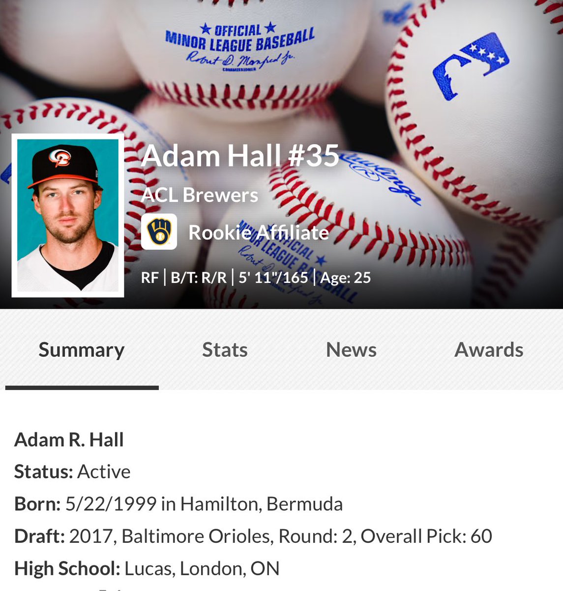 Eric_Birdland's tweet image. Absolutely shocked in a good way to see this. Longtime O’s prospect Adam Hall has found a home in the MIL org. Fighting to keep his career alive this seems exactly like the gritty guy I watched grind down here rehabbing. I wish him luck and health going forward #persistance
