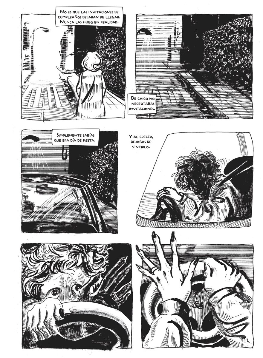 FestivoC's tweet photo. "LA SEÑORA DEL 5°C" (DOLORES ALCATENA) 🇦🇷💬

Emotivo relato sobre la infancia, el festejo, paso del tiempo y muerte. 

Este combo vital y cíclico destaca gracias al exquisito trabajo de narración y dibujo (ByN), lleno de emotividad. 

De esas historias que te hacen reflexionar... https://t.co/J4y7BZMcbW