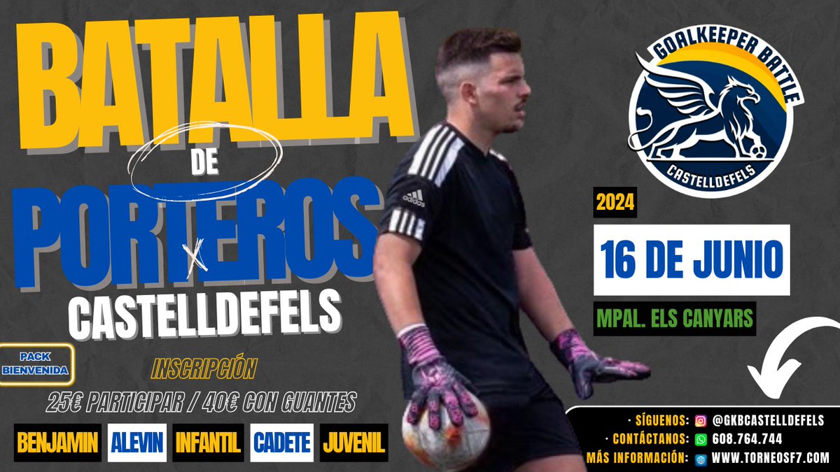 #Entitat | 🟡🔵

📅 Diumenge 16 de juny 
🕓 Des de les 09h
🏟️ Els Canyars

🔥🔥 BATALLA de PORTERS 🔥🔥

💪 No te la perdis!

#SomHiGrocs #PlanterUEC