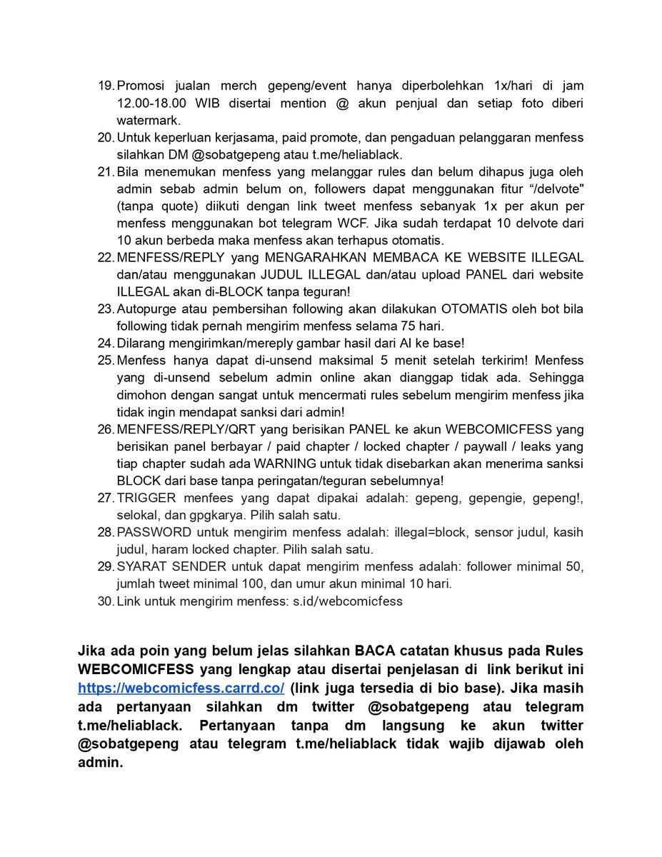 UPDATE RULES WEBCOMICFESS JUNI 2024