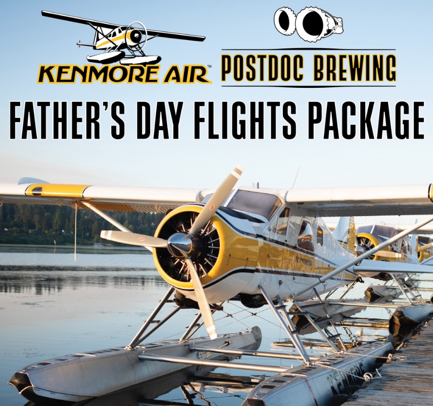 Join us this Sunday at our Kenmore terminal for a special Father's Day seaplane scenic flight followed by a beer tasting at <a href="/postdocbrewing/">Postdoc Brewing</a>'s  new Kenmore taproom location. 

Flights run from 11am - 6pm and cost $135 per person. 

Book Here!  kenmoreair.com/fathers-day-sc…