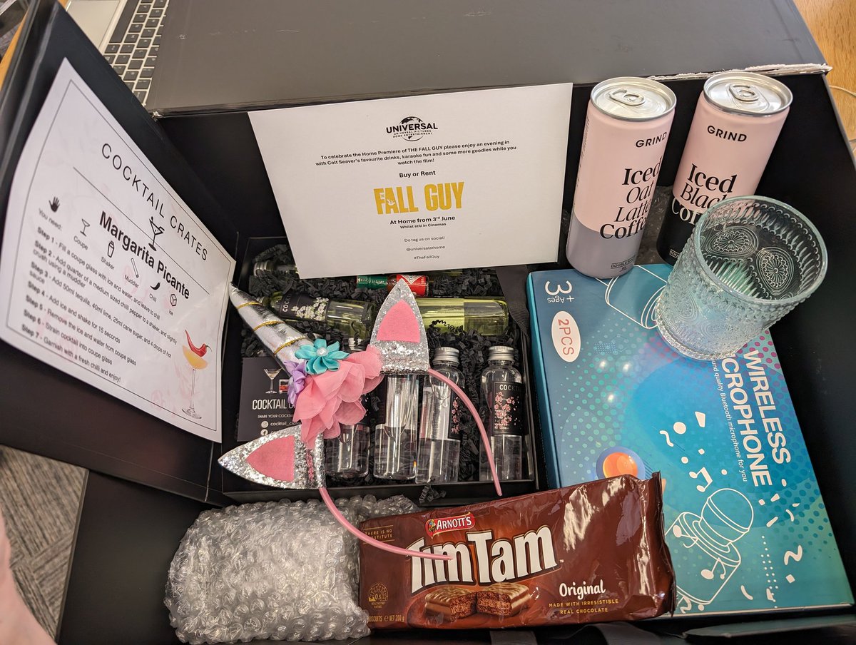 emmyfg's tweet image. Office TimTams, the dream. Thanks @universaluk! #FallGuy