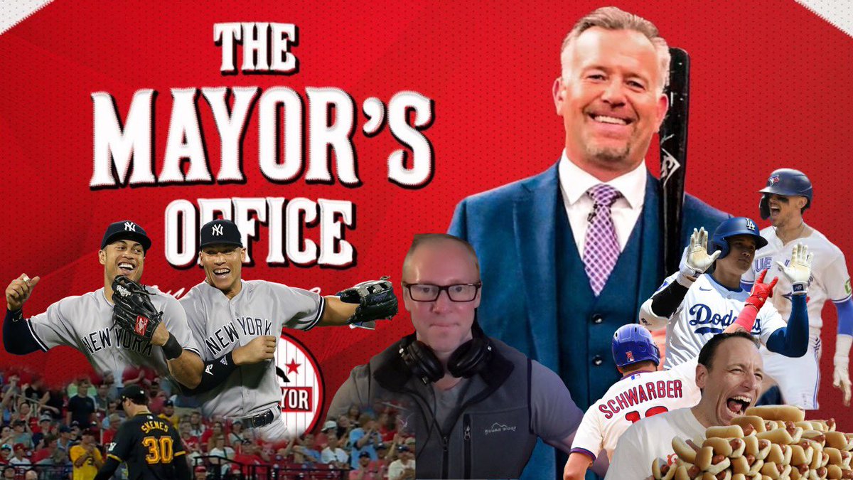 Chinch4's tweet photo. Today’s #MayorOffice Rundown:
- Reax to Dodgers Trading For Cavan Biggio
- Are Stanton & Judge The Most Imposing Duo Ever?
- Skenes Gets Standing O’ in STL
- Our Front-Runner for the Nathan’s Hot Dog Eating Contest following Joey Chestnut’s Ousting!
Watch below, listen anywhere!
https://t.co/3j1oPQF172