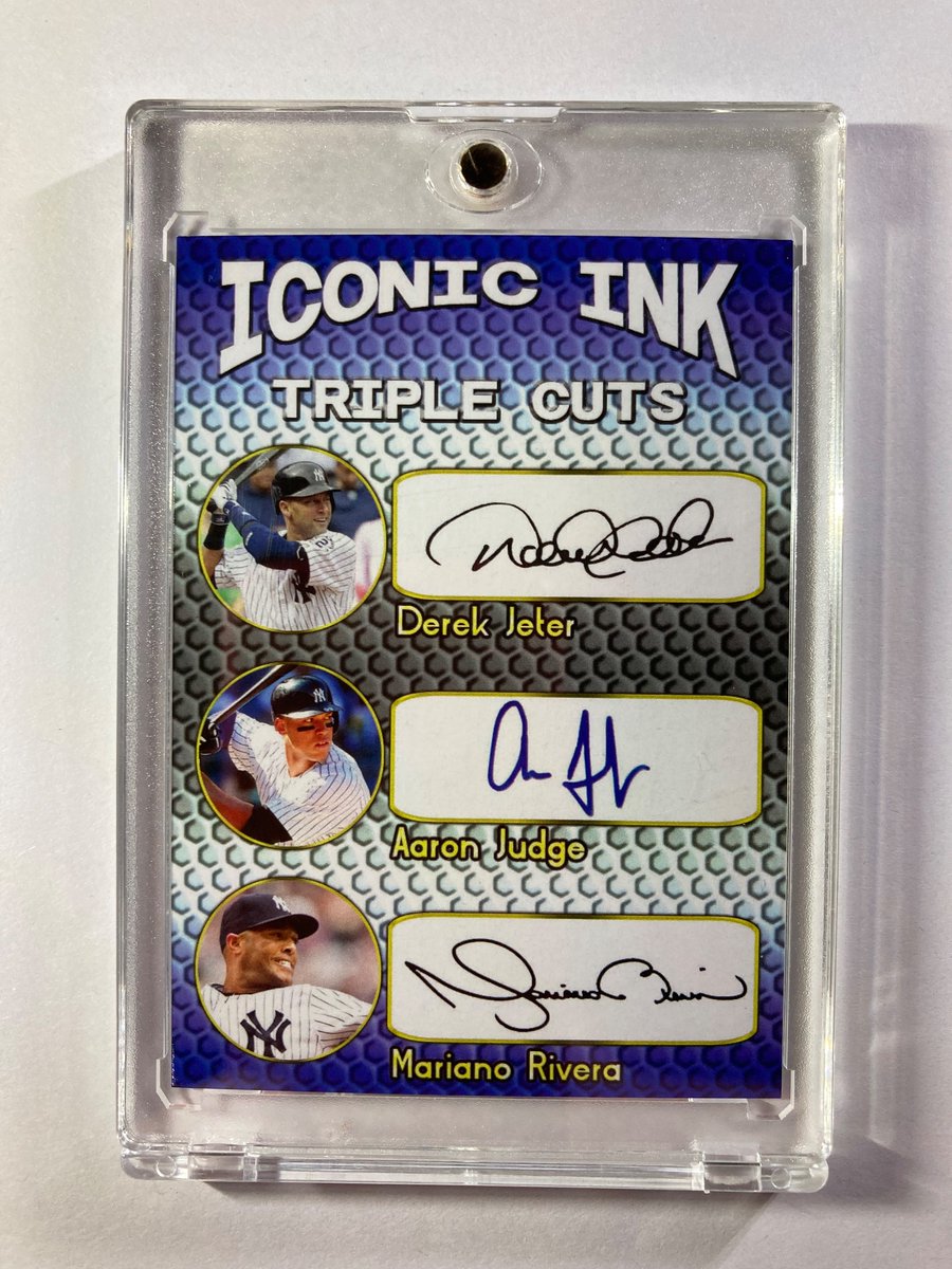 1218Sports's tweet photo. 🎁Appreciation Day Giveaway🎁

Winner Announced Wednesday

🔥Derek Jeter/Aaron Judge/Mariano Rivera Iconic Ink Triple Cuts Triple Auto Facsimile

To enter
1. Follow
2. Retweet
3. Like https://t.co/tzhSniL80T